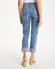 Chico's | Girlfriend Roll Cuff Crop Jeans/ Allegro Indigo