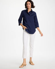 Chico's | No-Stain Girlfriend Frayed Ankle Jeans/ Alabaster