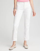 Chico's | Girlfriend Frayed Cropped No Stain Jeans/ Alabaster
