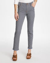 Chico's | Pinnacle Stripe Girlfriend Ankle Jeans/ Denim