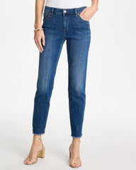 Chico's | Girlfriend Slim Frayed Ankle Jeans/ Kailua Indigo