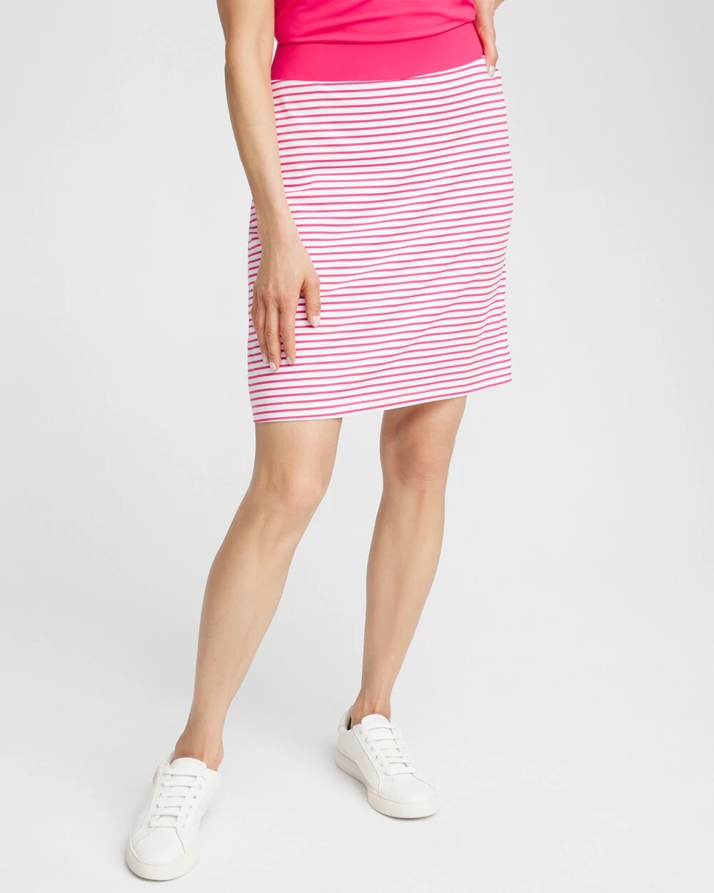 Chico's | Zenergy® UPF Knit Stripe Skort/ Pink Bromeliad