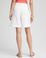 Chico's | Sateen Tab-Front A-line Shorts/ Alabaster