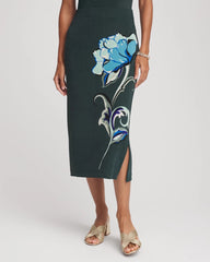 Chico's | Travelers™ Artisanal Midi Skirt/ Darkest Spruce