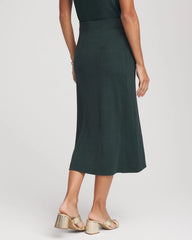 Chico's | Travelers™ Artisanal Midi Skirt/ Darkest Spruce