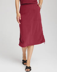 Chico's | Zenergy® UPF Bungee-Hem Pull-On Skirt/ Russet Red