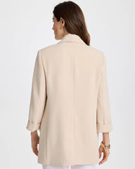 Chico's | Boyfriend Crepe Blazer/ Pale Sand