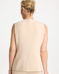 Chico's | Split Hem Crepe Vest/ Pale Sand