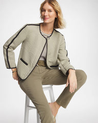 Chico's | Collarless Quilted Box Jacket/ Seagrass Green
