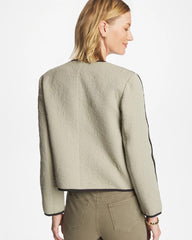 Chico's | Collarless Quilted Box Jacket/ Seagrass Green