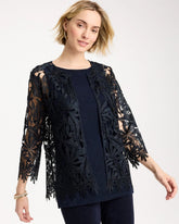 Chico's | Travelers™ Galloon Lace Jacket/ Travelers India Ink