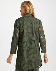 Chico's | Travelers™ Collection Applique Embroidered Jacket/ Kelp Forest