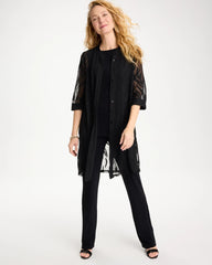 Chico's | Travelers™ Collection Sheer Jacquard Topper/ Travelers Black