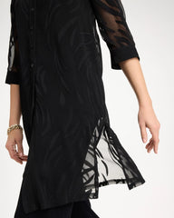 Chico's | Travelers™ Collection Sheer Jacquard Topper/ Travelers Black
