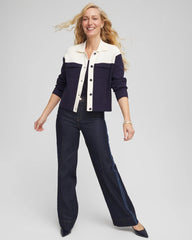 Chico's | Colorblock Cardigan Jacket/ Passport Blue