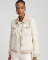 Chico's | Tonal Neutral Tweed Jacket/ Neutral