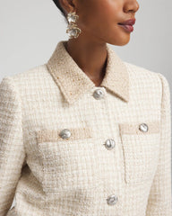 Chico's | Tonal Neutral Tweed Jacket/ Neutral