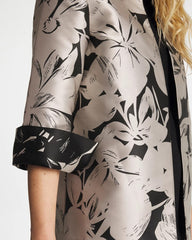 Chico's | Travelers™ Collection Floral Jacquard Jacket/ Smokey Taupe