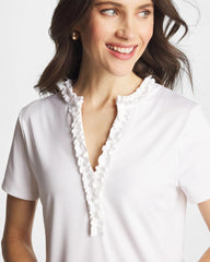 Chico's | Zenergy® UPF Ruffle Polo/ Alabaster