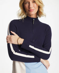 Chico's | Zenergy® Luxe Colorblock Half-Zip Pullover/ Crystal Topaz