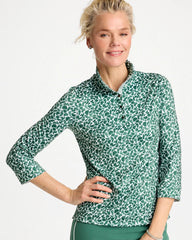 Chico's | Zenergy® UPF Paint Snap Mockneck/ Water Lily Green