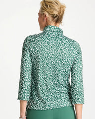 Chico's | Zenergy® UPF Paint Snap Mockneck/ Water Lily Green