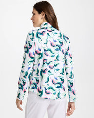Chico's | Zenergy® UPF Blooms Mock Zip Polo/ Blossom