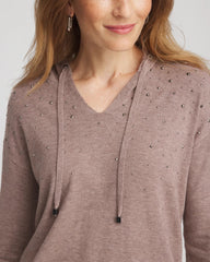 Chico's | Zenergy® Luxe Rhinestone Sweater/ Taupe Heather