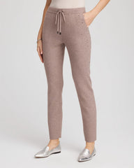 Chico's | Zenergy® Luxe Rhinestone Ankle Pants/ Taupe Heather