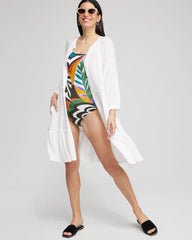 Chico's | Button Front Swim Coverup/ Alabaster