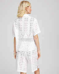Chico's | Swimsuit Cover-Up Short and Shirt Set/ Alabaster