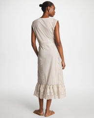 Chico's | Woven Eyelet Swim Cover-Up Dress/ Smokey Taupe
