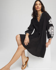 Chico's | Woven Embroidered Swim Cover-Up/ Black