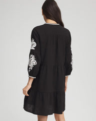 Chico's | Woven Embroidered Swim Cover-Up/ Black