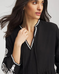 Chico's | Woven Embroidered Swim Cover-Up/ Black