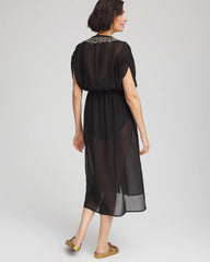 Chico's | Miraclesuit® Beach Embroidered Long Kimono/ Black