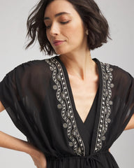 Chico's | Miraclesuit® Beach Embroidered Long Kimono/ Black