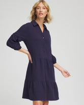 Chico's | Woven Tiered Swim Cover-Up Dress/ Passport Blue