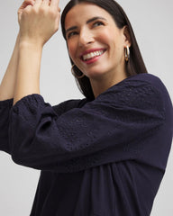 Chico's | Embroidered Eyelet Coverup/ Classic Navy