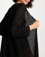 Chico's | Long Knit Swim Cover-Up/ Black