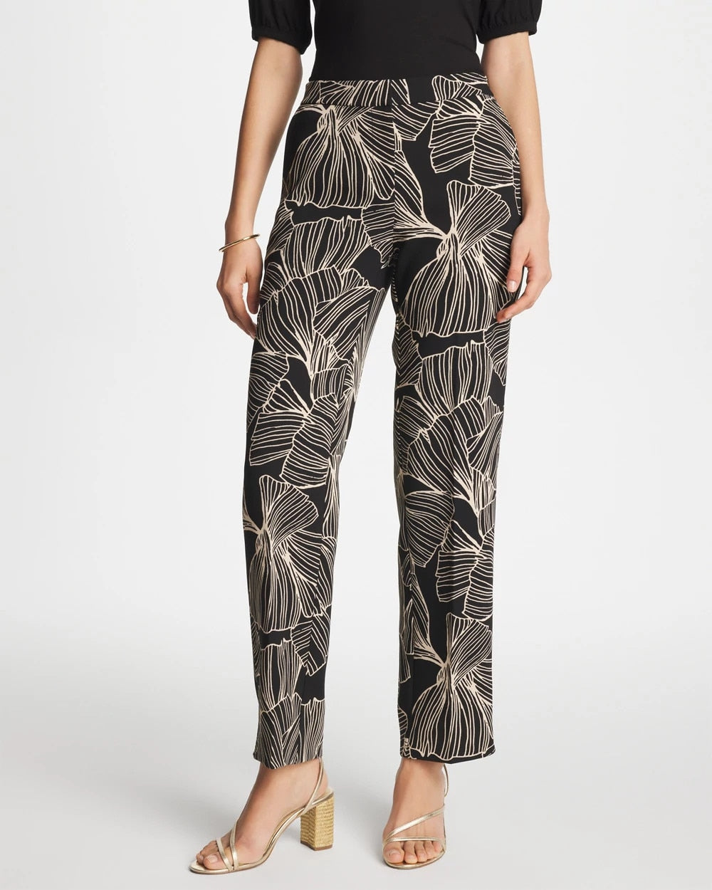 Chico's | Ginkgo Crepe Tapered Ankle Pants/ Black