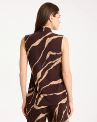 Chico's | Travelers™ Zebra Knit Wrap Top/ Cocoa Bean