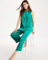 Chico's | Travelers™ Crinkle Textured Tank/ Topanga Green