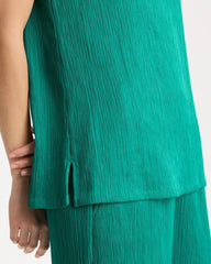 Chico's | Travelers™ Crinkle Textured Tank/ Topanga Green