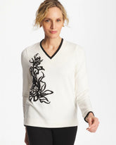 Chico's | Zenergy® Double-Knit Applique Top/ Ecru