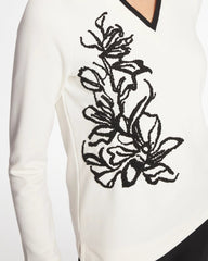 Chico's | Zenergy® Double-Knit Applique Top/ Ecru