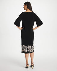 Chico's | Travelers™ Border Kimono Sleeve Dress/ Travelers Black