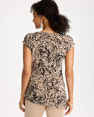 Chico's | Travelers™ Side-Tie Spotted Print Top/ New Sonora Sand