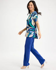 Chico's | Travelers™ Marble Flora Swing Tunic/ Rich Cobalt