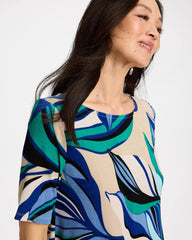 Chico's | Travelers™ Marble Flora Swing Tunic/ Rich Cobalt